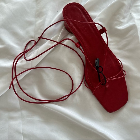 Zara Red Strappy Sandals - Picture 6 of 8